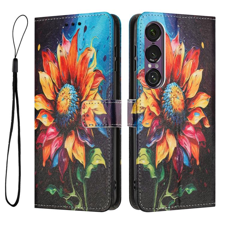 For Sony Xperia 1 VII Colored Drawing Pattern Leather Phone Case