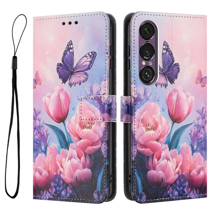 For Sony Xperia 1 VII Colored Drawing Pattern Leather Phone Case