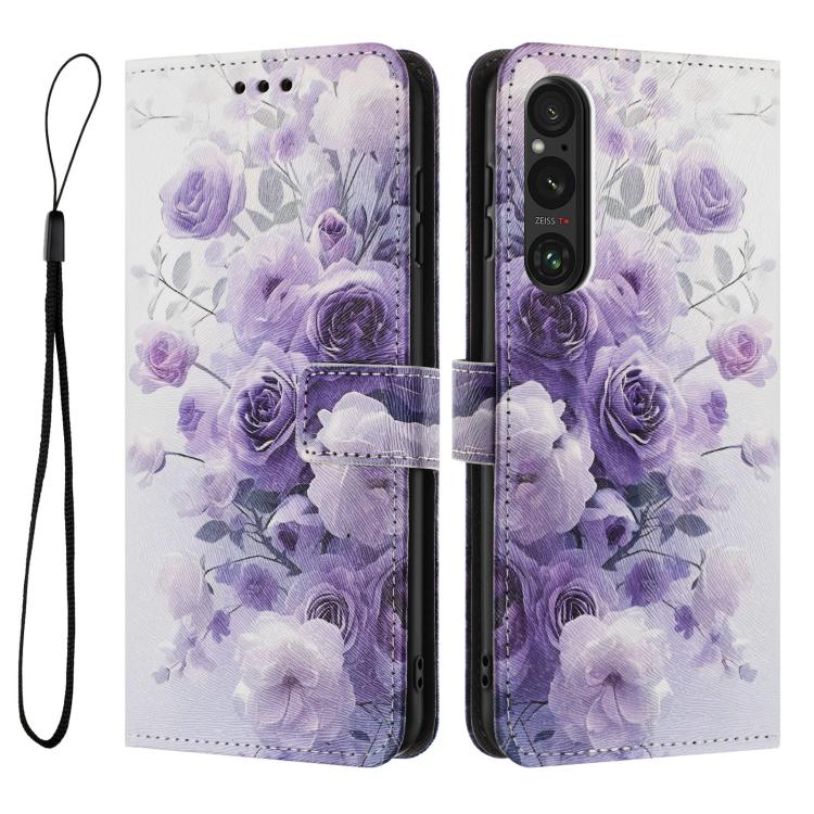 For Sony Xperia 1 V Colored Drawing Pattern Leather Phone Case