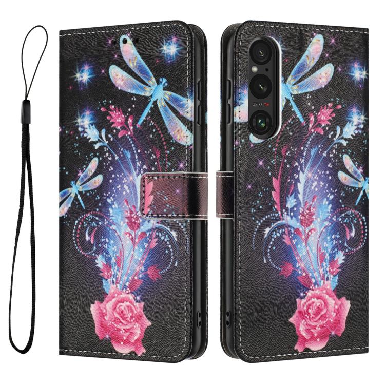 For Sony Xperia 1 V Colored Drawing Pattern Leather Phone Case
