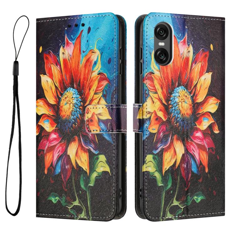 For Sony Xperia 10 VI Colored Drawing Pattern Leather Phone Case