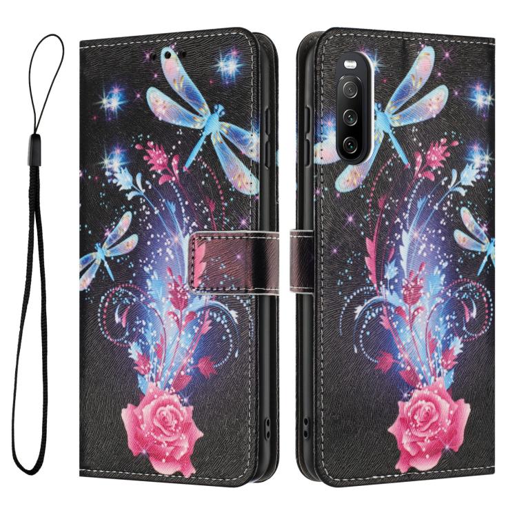 For Sony Xperia 10 V Colored Drawing Pattern Leather Phone Case