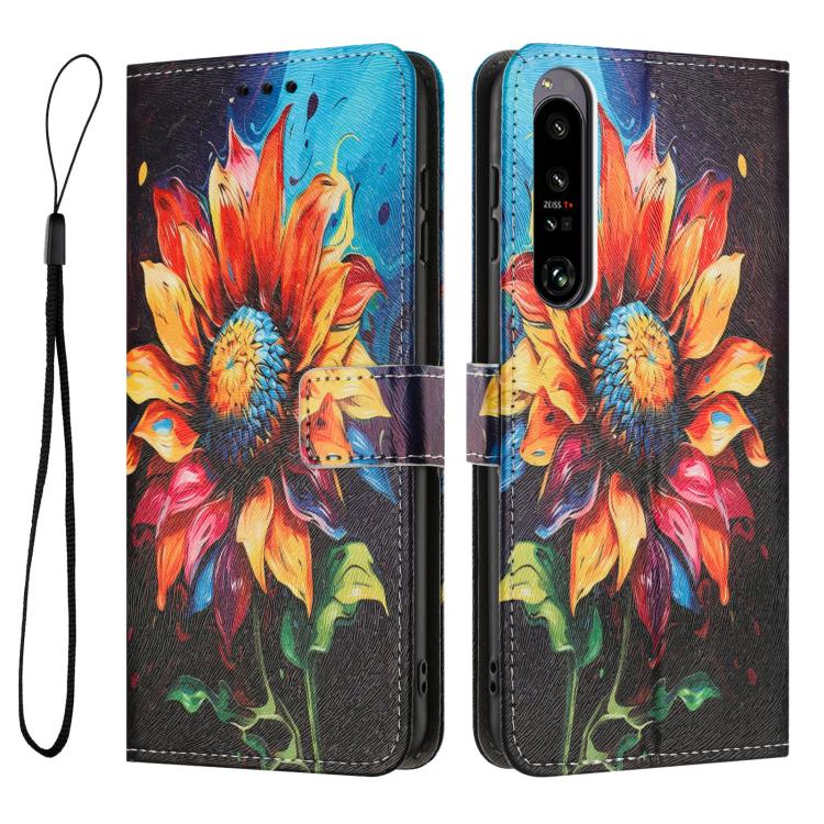For Sony Xperia 1 IV Colored Drawing Pattern Leather Phone Case