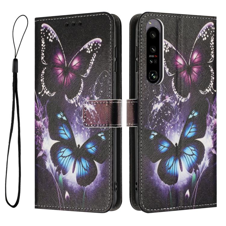 For Sony Xperia 1 IV Colored Drawing Pattern Leather Phone Case