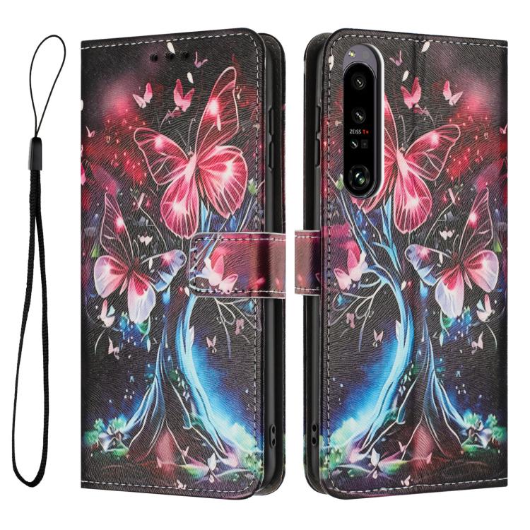 For Sony Xperia 1 IV Colored Drawing Pattern Leather Phone Case