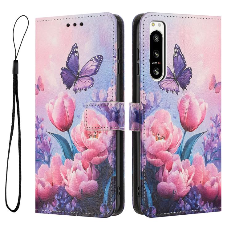 For Sony Xperia 5 IV Colored Drawing Pattern Leather Phone Case