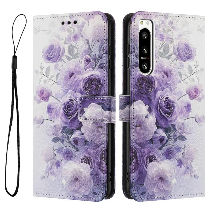 For Sony Xperia 5 IV Colored Drawing Pattern Leather Phone Case