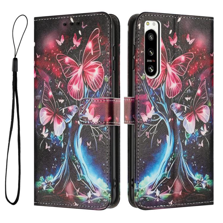 For Sony Xperia 5 IV Colored Drawing Pattern Leather Phone Case