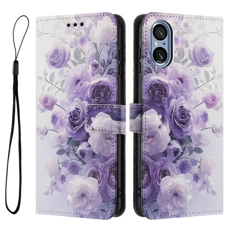 For Sony Xperia 5 V Colored Drawing Pattern Leather Phone Case