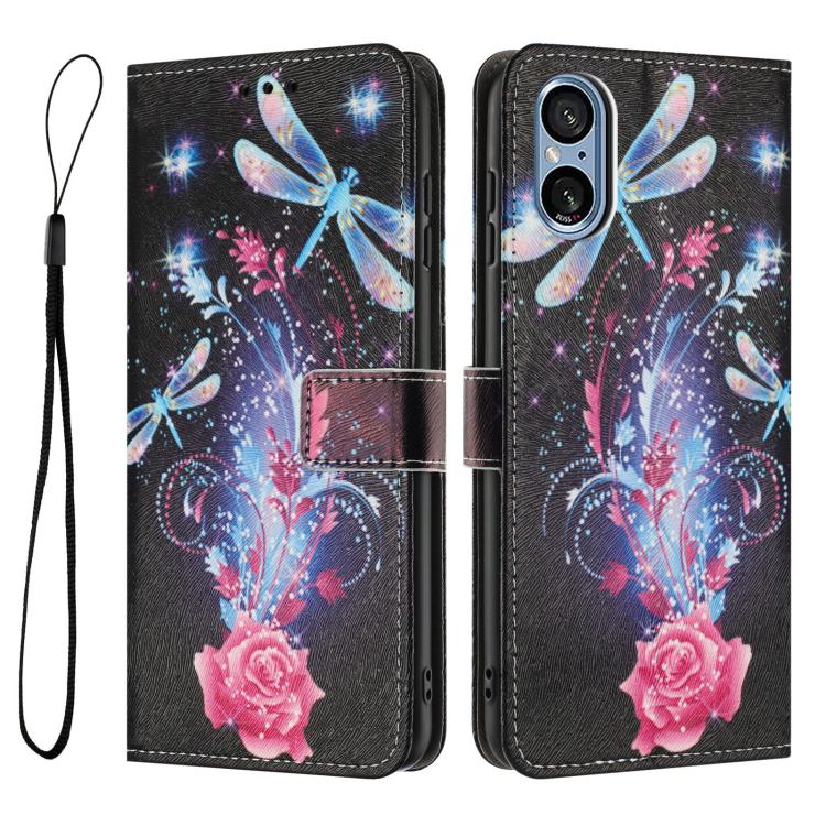 For Sony Xperia 5 V Colored Drawing Pattern Leather Phone Case