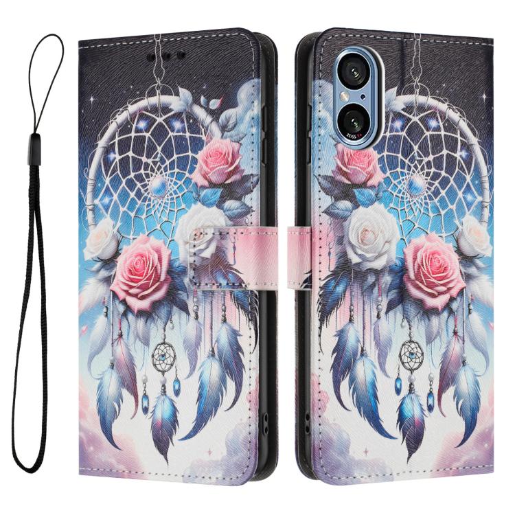 For Sony Xperia 5 V Colored Drawing Pattern Leather Phone Case