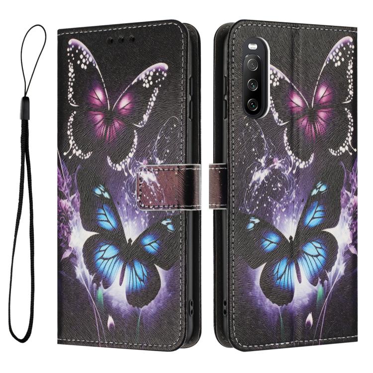 For Sony Xperia 10 IV Colored Drawing Pattern Leather Phone Case