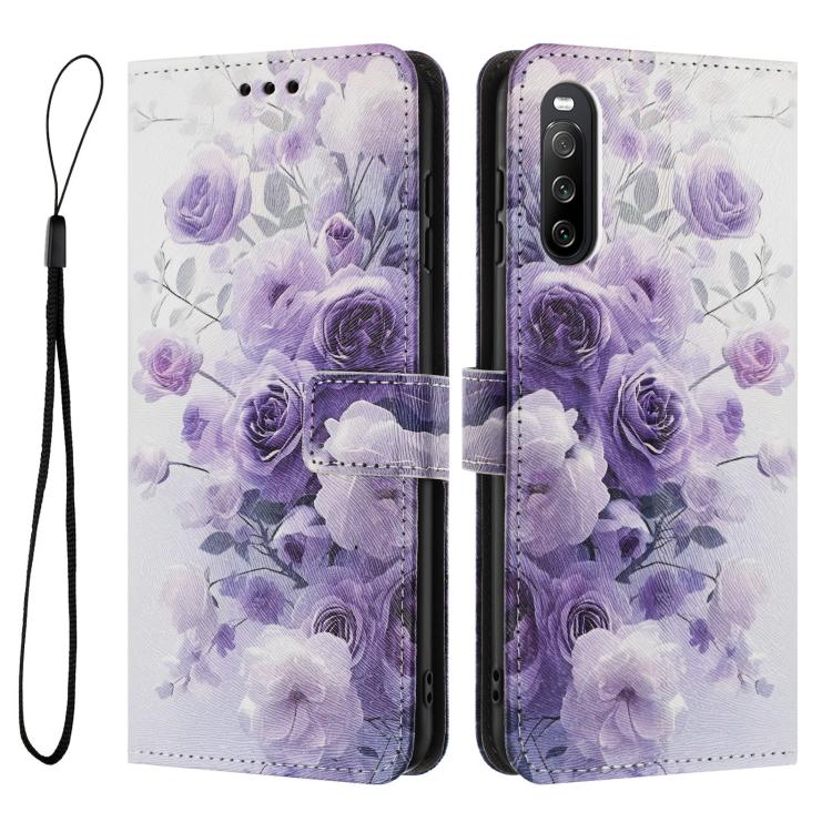 For Sony Xperia 10 IV Colored Drawing Pattern Leather Phone Case
