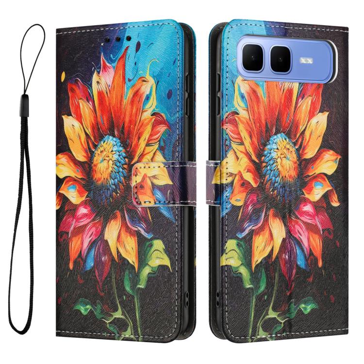 For Infinix Smart 10 Plus 4G Color Drawing Pattern Leather Phone Case