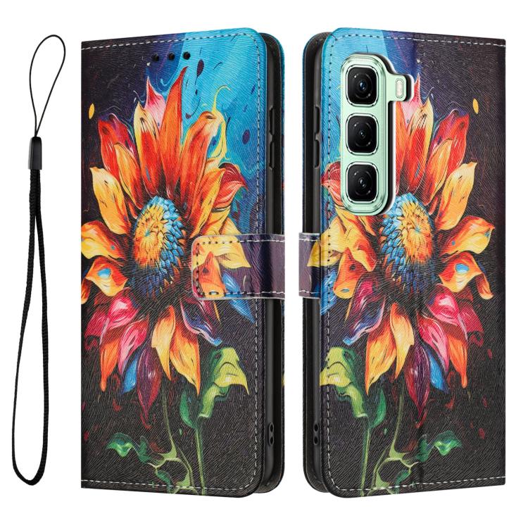For Infinix Hot 60 Pro+ 4G Color Drawing Pattern Leather Phone Case
