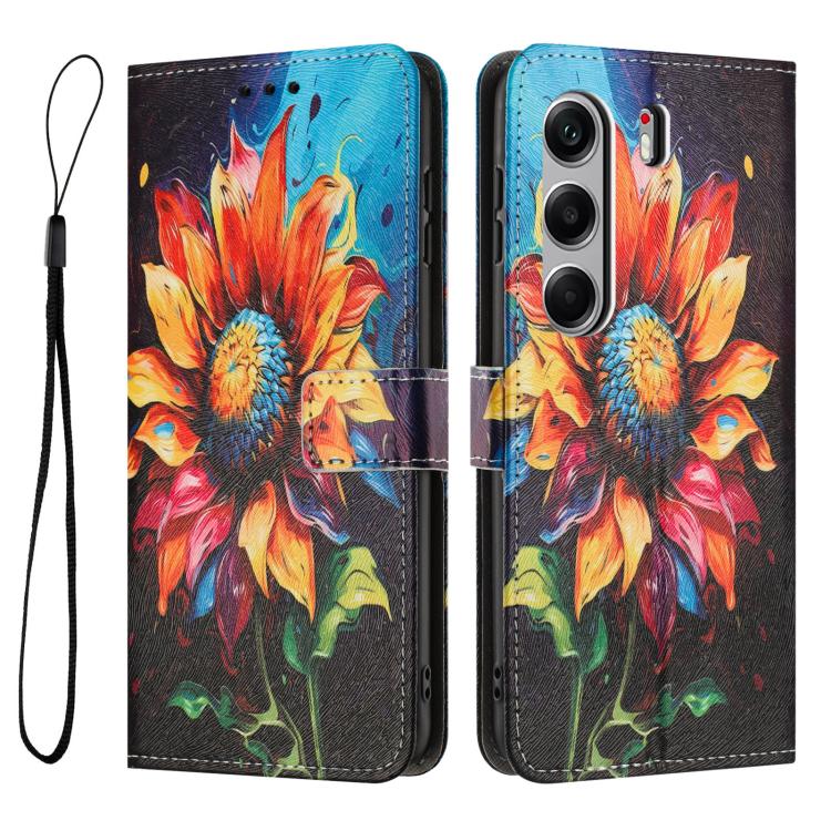 For Tecno Camon 40 Pro 4G Color Drawing Pattern Leather Phone Case