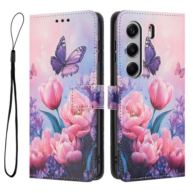 For Tecno Camon 40 Pro 4G Color Drawing Pattern Leather Phone Case