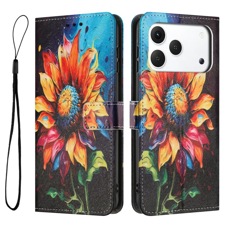For Tecno Spark 50 4G Color Drawing Pattern Leather Phone Case
