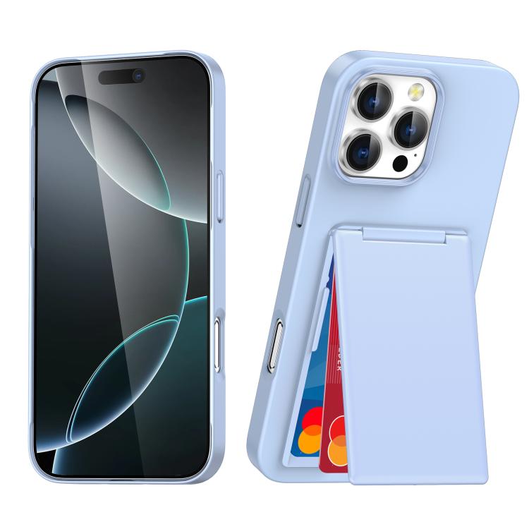 For iPhone 16 Pro Card Holder Stand Shockproof Phone Case