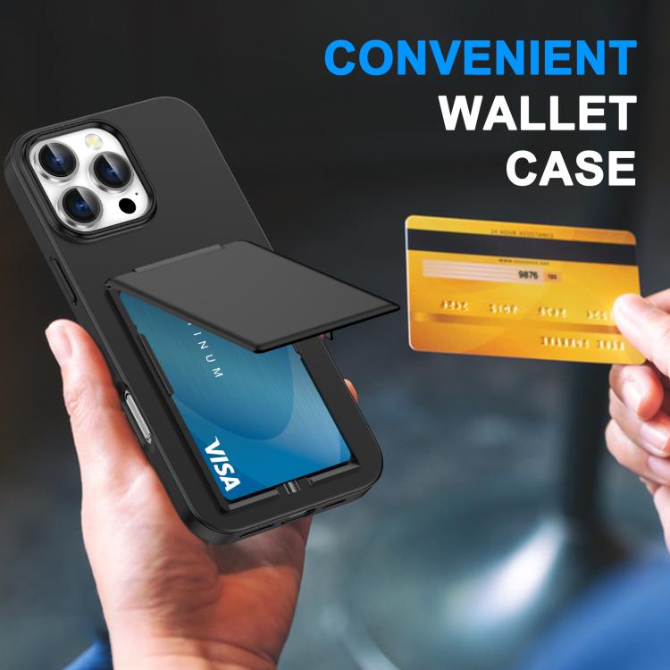 For iPhone 16 Pro Card Holder Stand Shockproof Phone Case