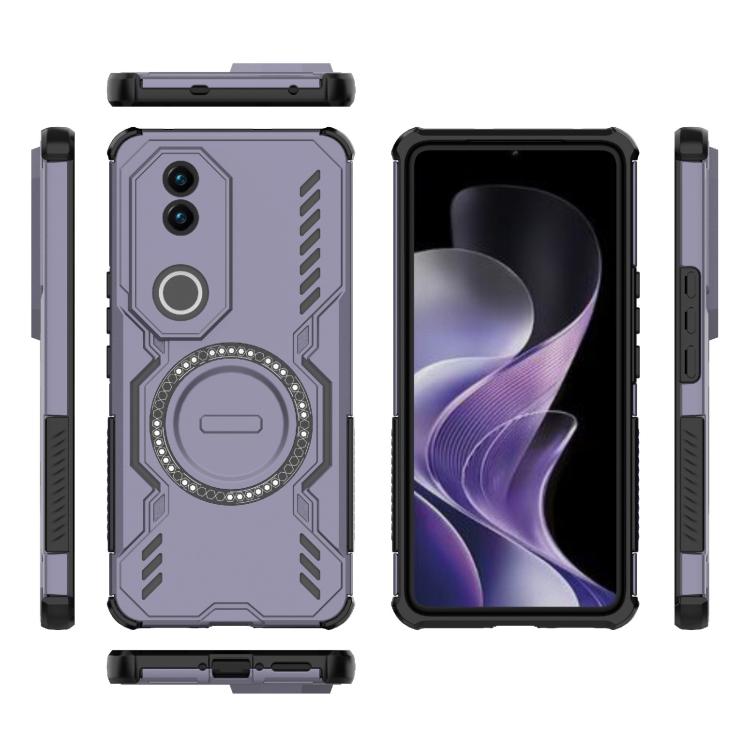For vivo V50 5G Global Butterfly Armor MagSafe Magnetic Ring Shockproof Phone Case