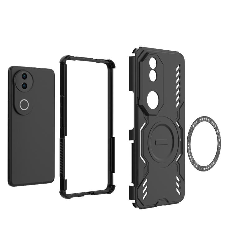 For vivo V50 5G Global Butterfly Armor MagSafe Magnetic Ring Shockproof Phone Case