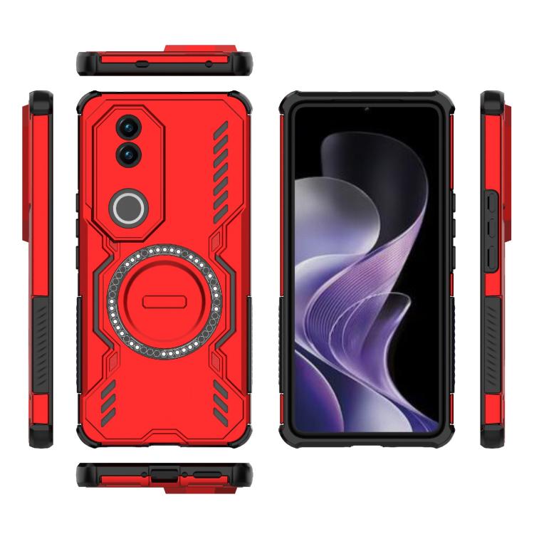 For vivo V50 5G Global Butterfly Armor MagSafe Magnetic Ring Shockproof Phone Case