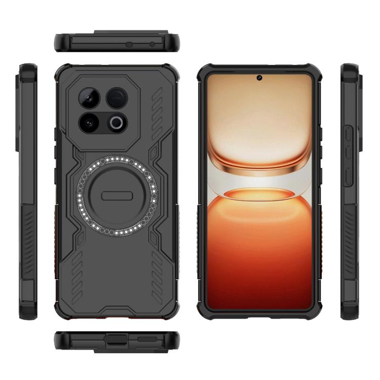 For vivo iQOO Z10 Turbo 5G Butterfly Armor MagSafe Magnetic Ring Shockproof Phone Case