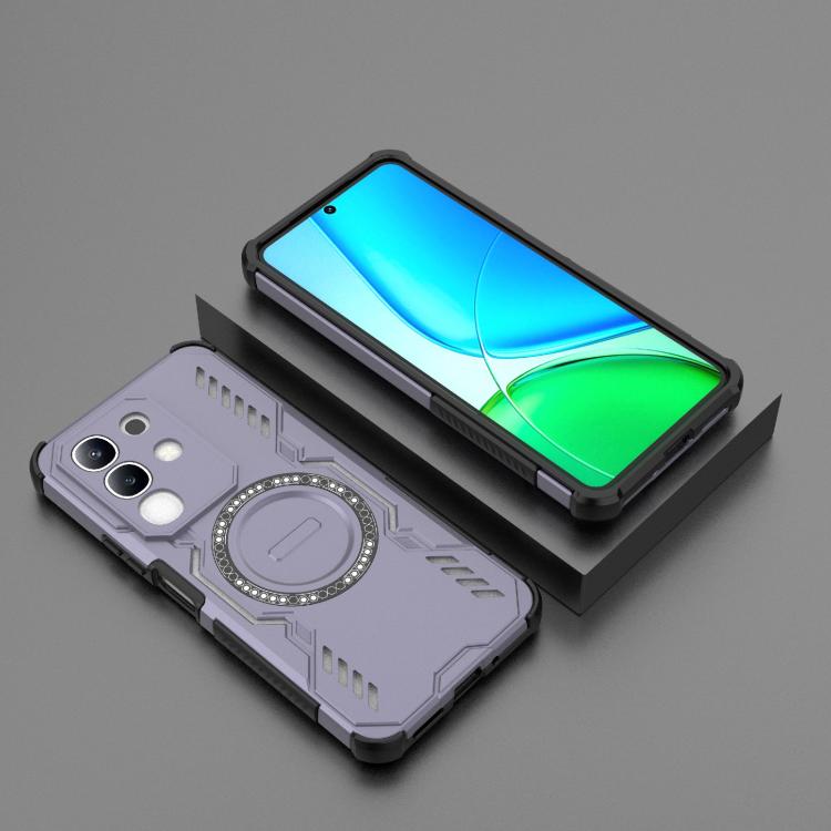 For vivo Y29 4G Global Butterfly Armor MagSafe Magnetic Ring Shockproof Phone Case