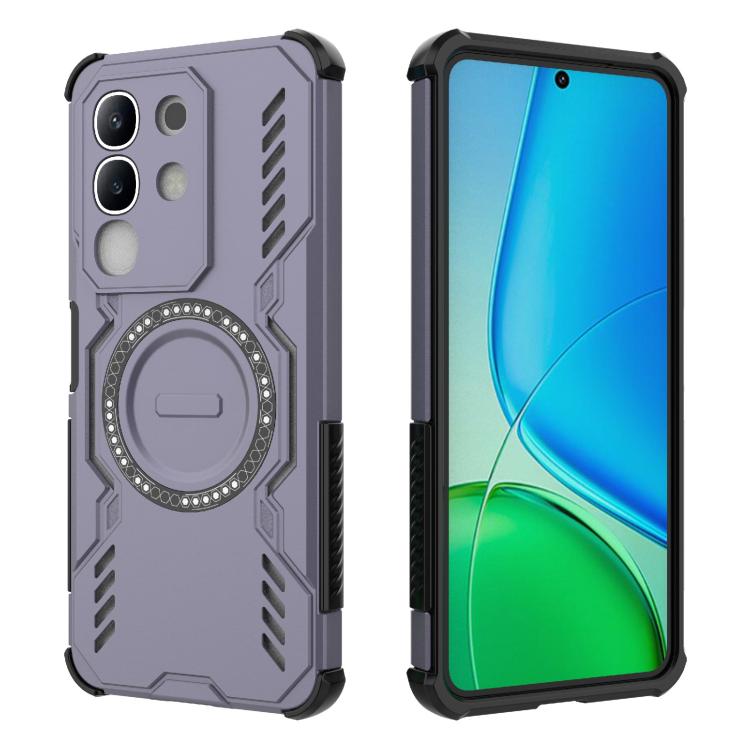 For vivo Y29 4G Global Butterfly Armor MagSafe Magnetic Ring Shockproof Phone Case