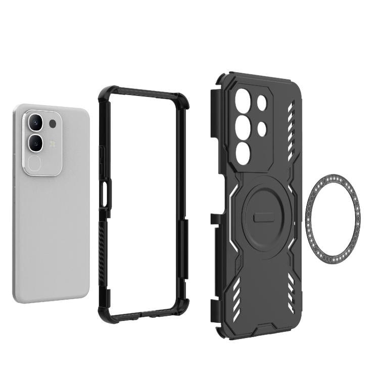 For vivo Y29 4G Global Butterfly Armor MagSafe Magnetic Ring Shockproof Phone Case