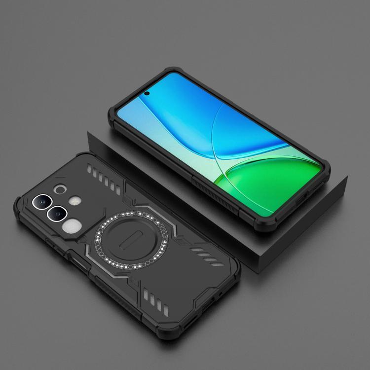 For vivo Y29 4G Global Butterfly Armor MagSafe Magnetic Ring Shockproof Phone Case