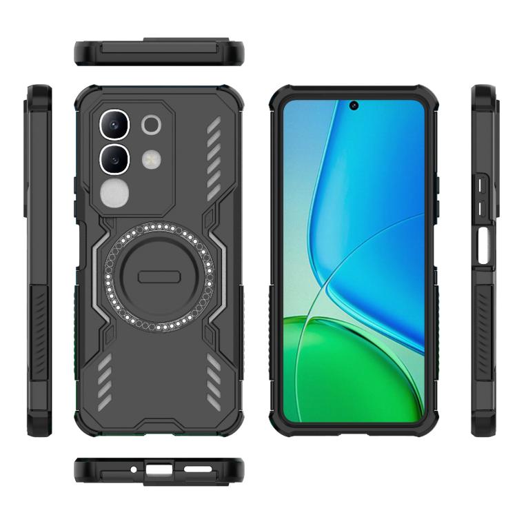 For vivo Y29 4G Global Butterfly Armor MagSafe Magnetic Ring Shockproof Phone Case