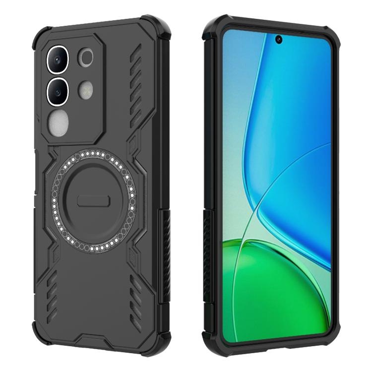 For vivo Y29 4G Global Butterfly Armor MagSafe Magnetic Ring Shockproof Phone Case