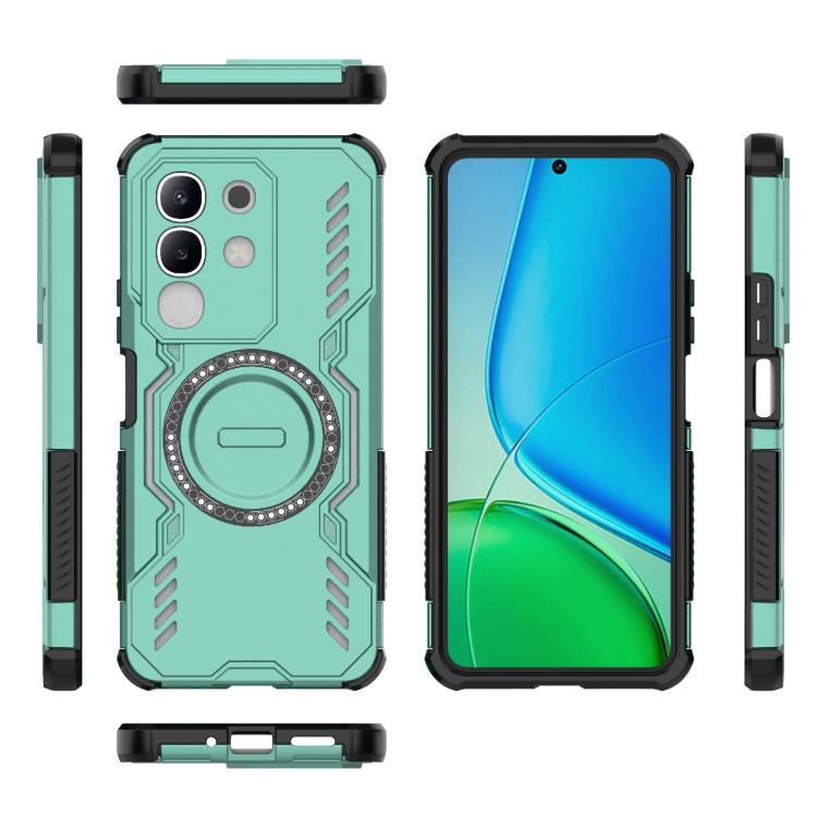 For vivo Y29 4G Global Butterfly Armor MagSafe Magnetic Ring Shockproof Phone Case