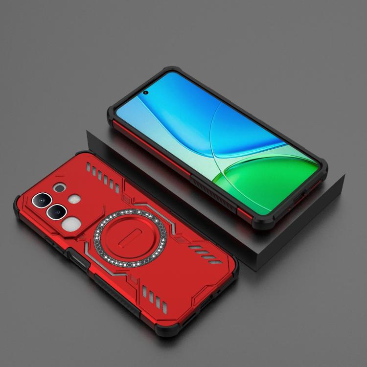 For vivo Y29 4G Global Butterfly Armor MagSafe Magnetic Ring Shockproof Phone Case