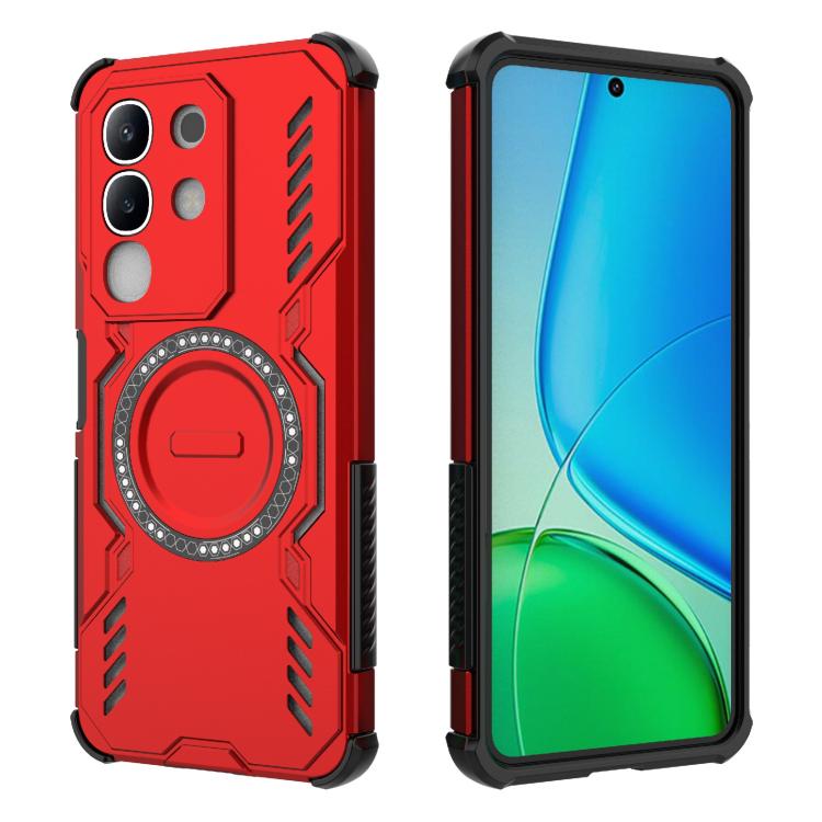 For vivo Y29 4G Global Butterfly Armor MagSafe Magnetic Ring Shockproof Phone Case