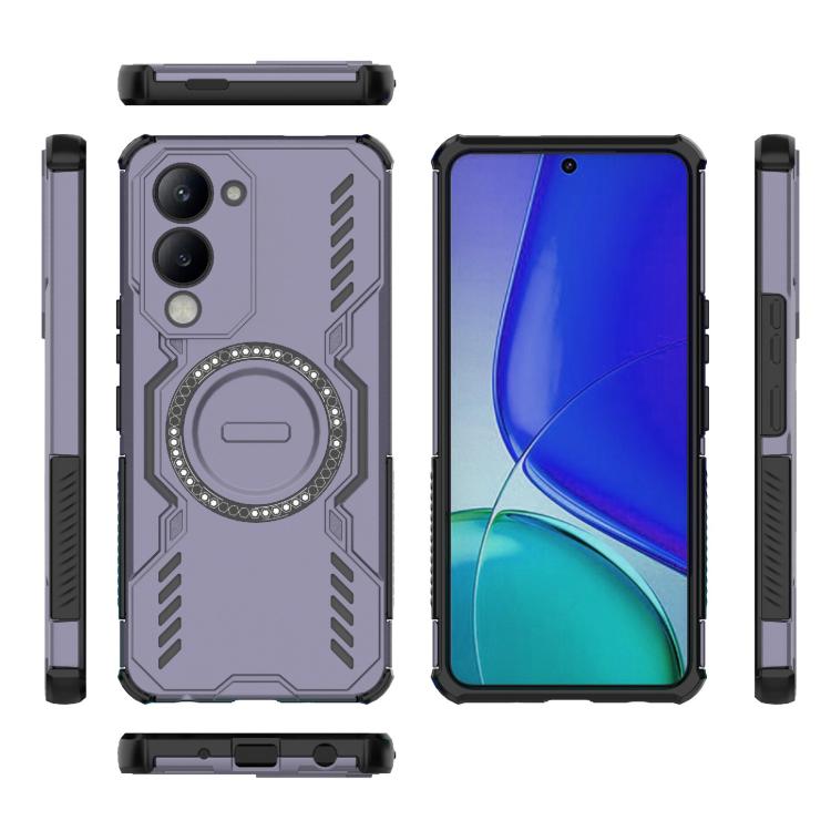 For vivo Y19 5G Global / T4 Lite 5G Butterfly Armor MagSafe Magnetic Ring Shockproof Phone Case