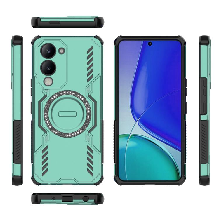 For vivo Y19 5G Global / T4 Lite 5G Butterfly Armor MagSafe Magnetic Ring Shockproof Phone Case