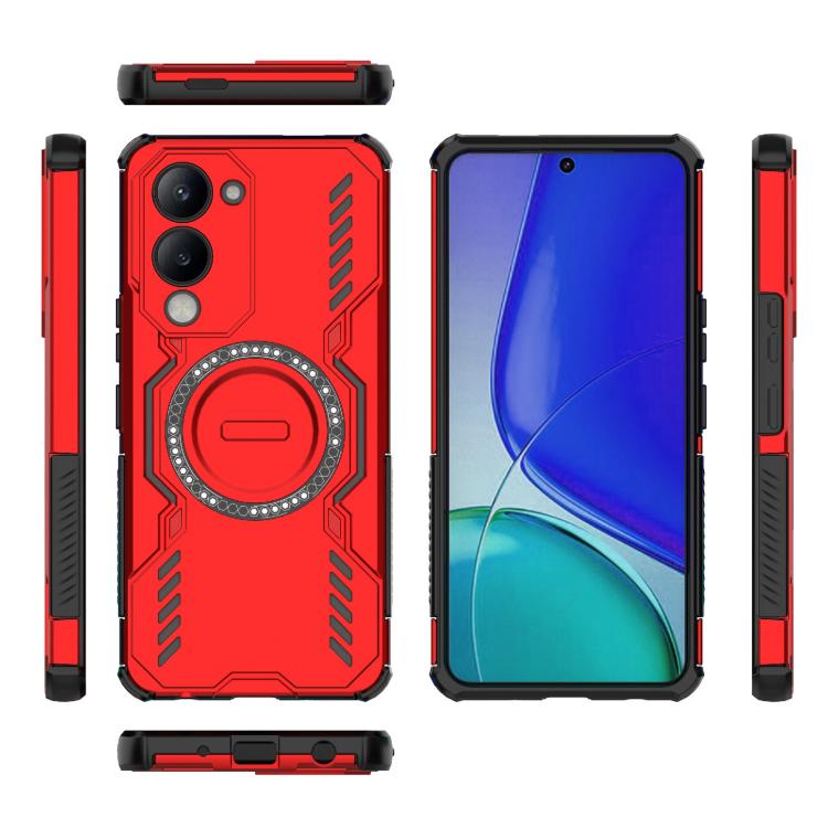 For vivo Y19 5G Global / T4 Lite 5G Butterfly Armor MagSafe Magnetic Ring Shockproof Phone Case