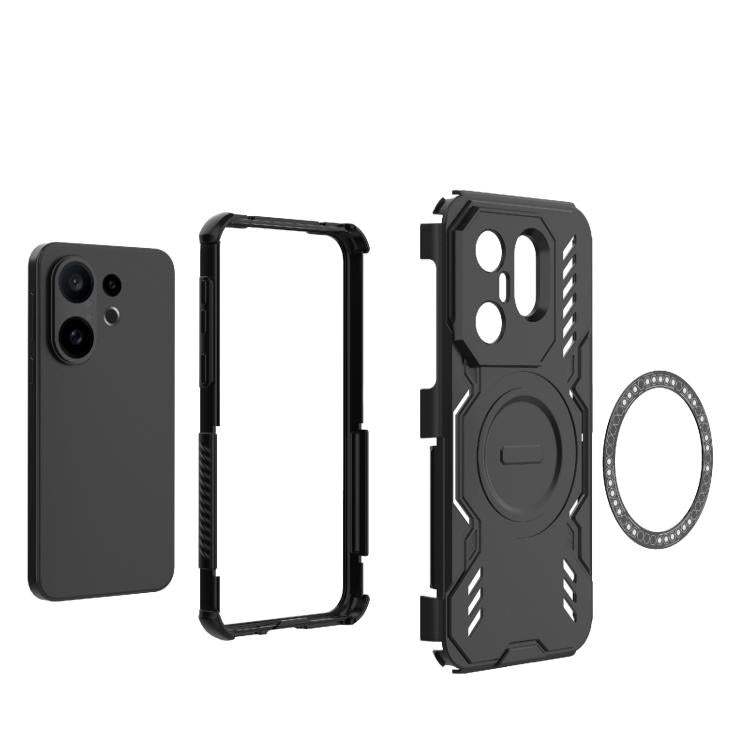 For vivo X200 FE Global Butterfly Armor MagSafe Magnetic Ring Shockproof Phone Case