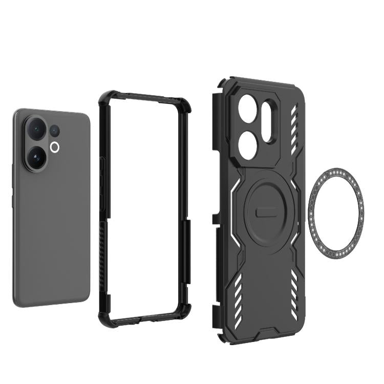 For vivo V60 5G Global Butterfly Armor MagSafe Magnetic Ring Shockproof Phone Case