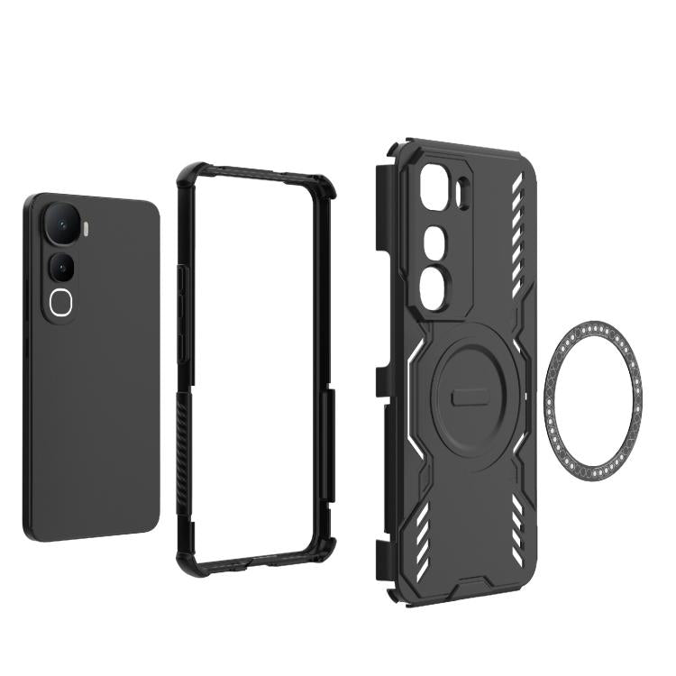 For vivo Y400 5G Global Butterfly Armor MagSafe Magnetic Ring Shockproof Phone Case