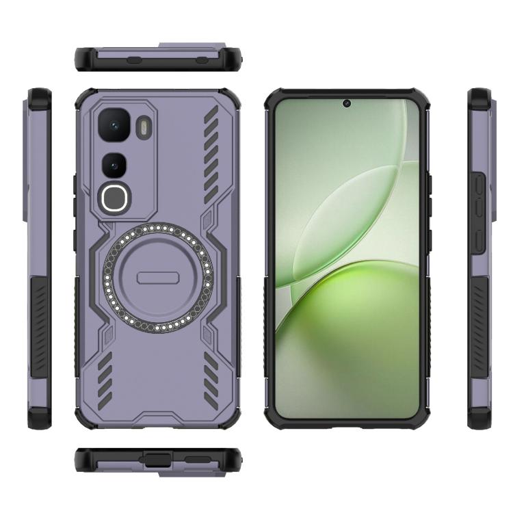 For vivo Y400 5G Global Butterfly Armor MagSafe Magnetic Ring Shockproof Phone Case