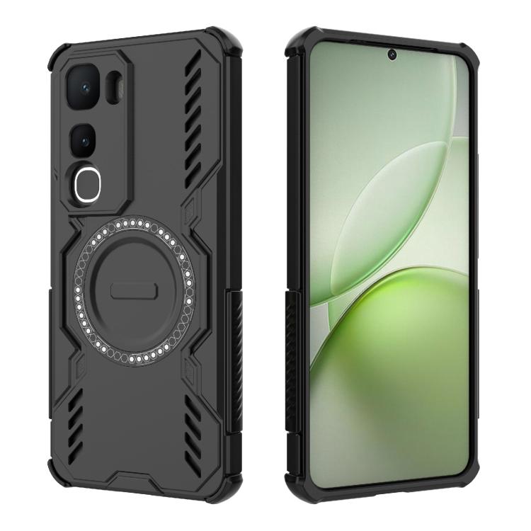 For vivo Y400 5G Global Butterfly Armor MagSafe Magnetic Ring Shockproof Phone Case