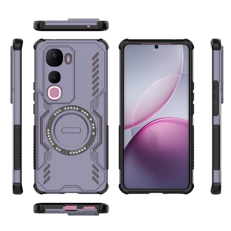 For vivo Y400 Pro 5G India Butterfly Armor MagSafe Magnetic Ring Shockproof Phone Case