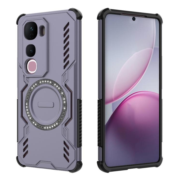 For vivo Y400 Pro 5G India Butterfly Armor MagSafe Magnetic Ring Shockproof Phone Case