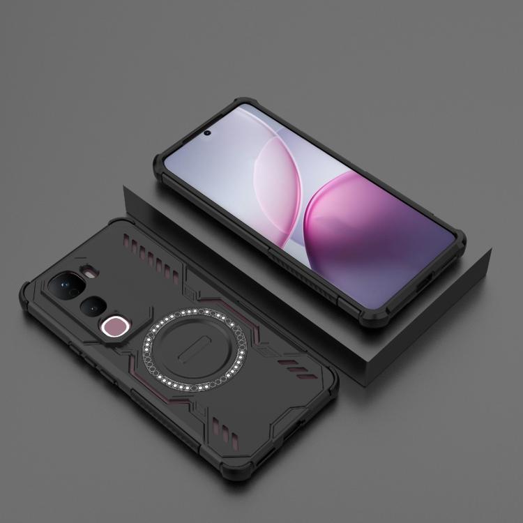 For vivo Y400 Pro 5G India Butterfly Armor MagSafe Magnetic Ring Shockproof Phone Case