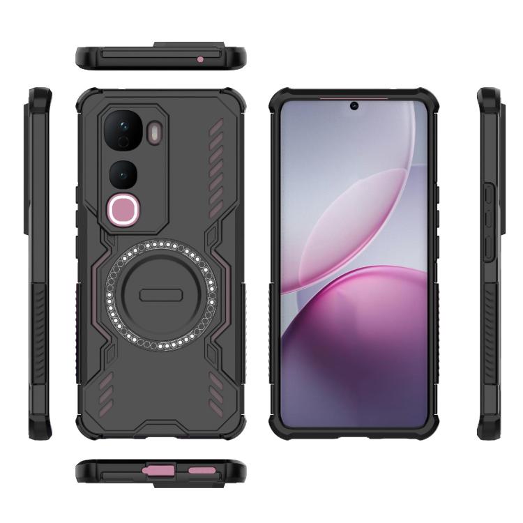 For vivo Y400 Pro 5G India Butterfly Armor MagSafe Magnetic Ring Shockproof Phone Case