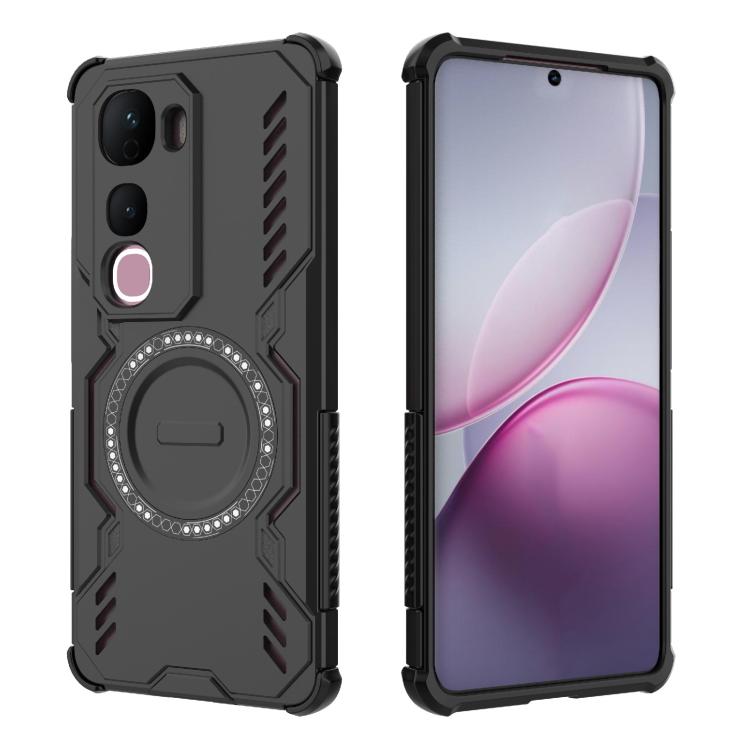 For vivo Y400 Pro 5G India Butterfly Armor MagSafe Magnetic Ring Shockproof Phone Case